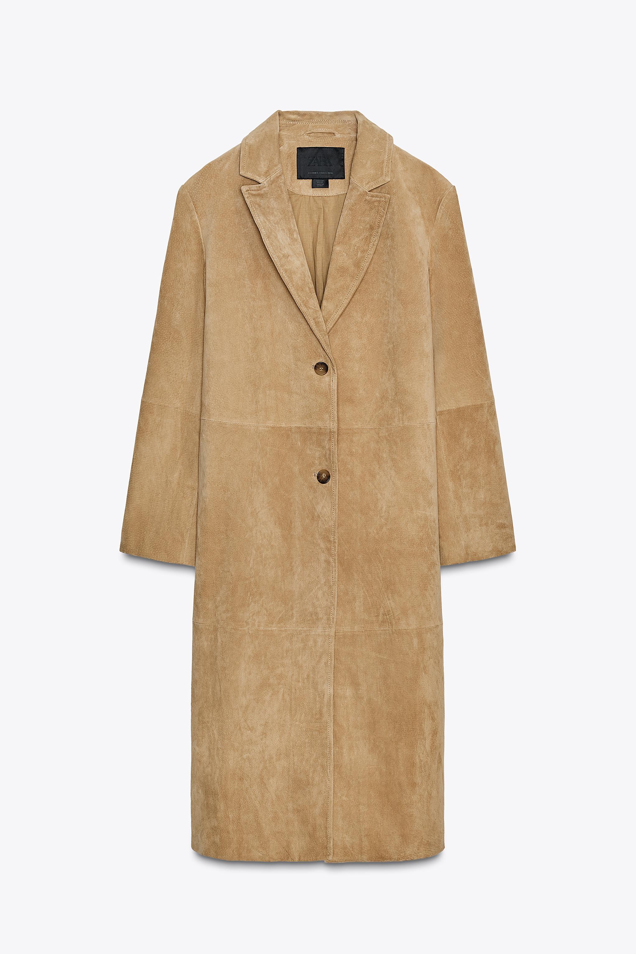 Suede Leather Coat Zw Collection Limited Edition