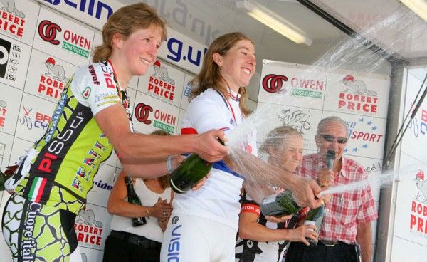 The revise podium for the senior women's race - Williamson, Cooke and Pooley