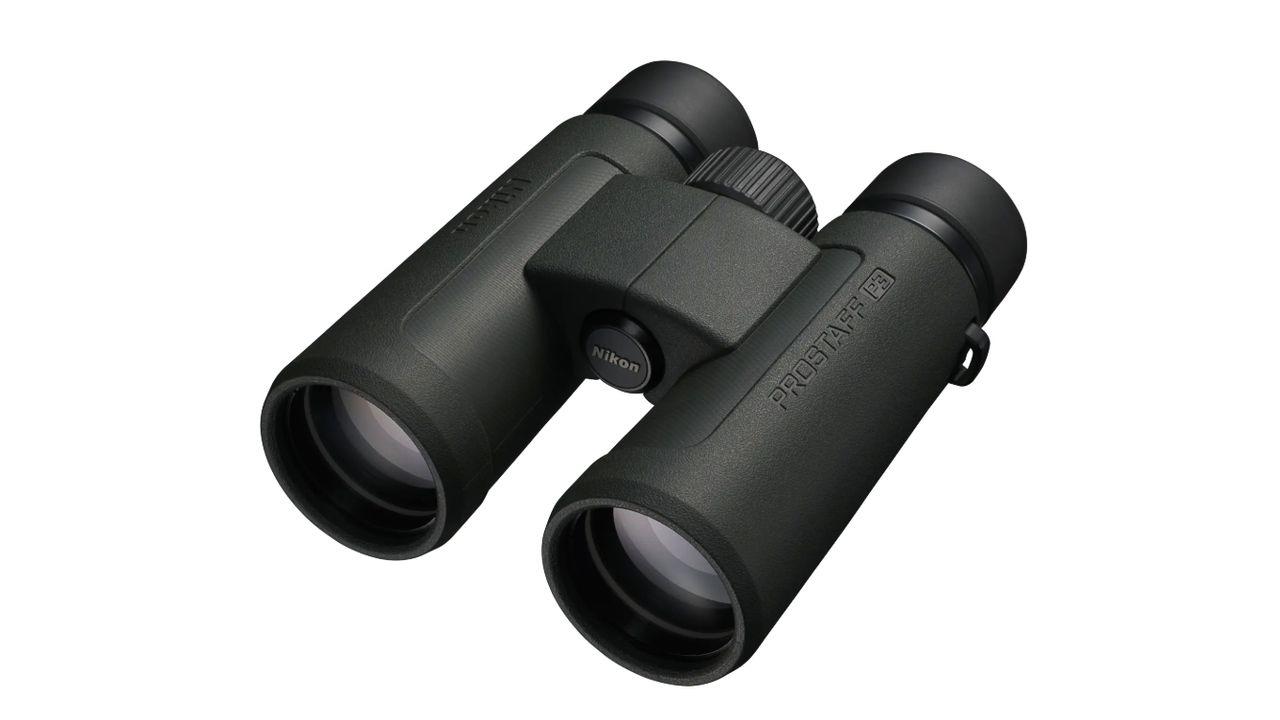 Nikon Prostaff P3 10x42 on a white background.