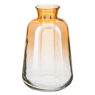 glass vase with sunset yellow shade