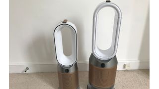 Dyson Hot + Cool Air Purifier next to the Dyson Humidifier