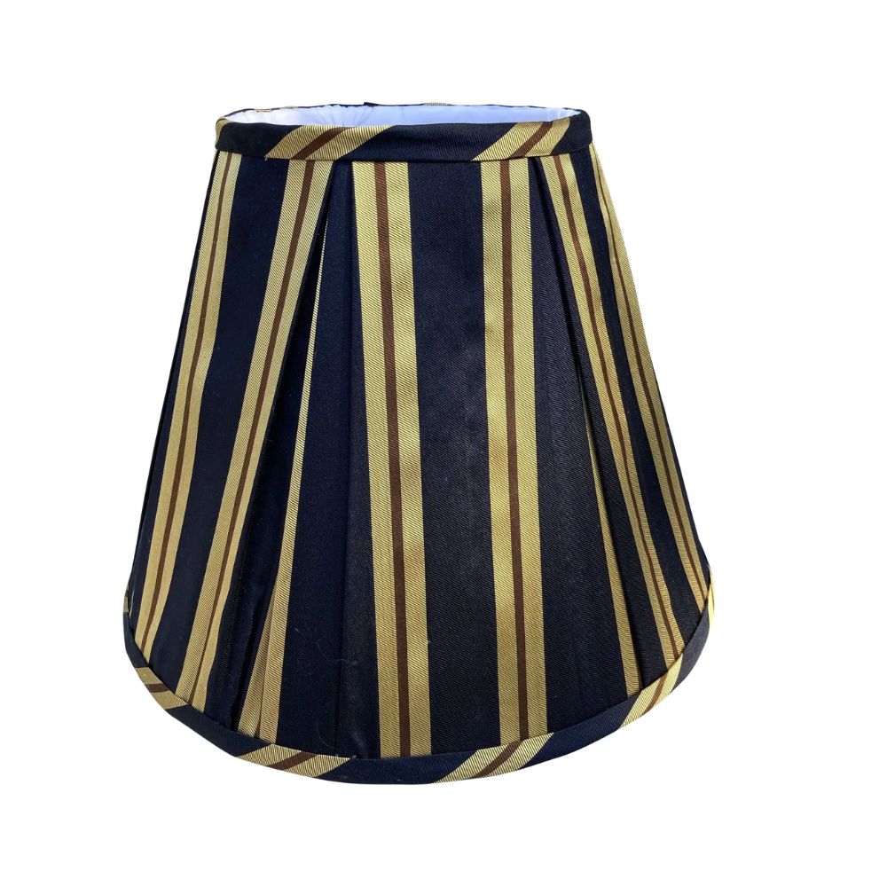 Vintage Pleated Striped Silk Lampshade