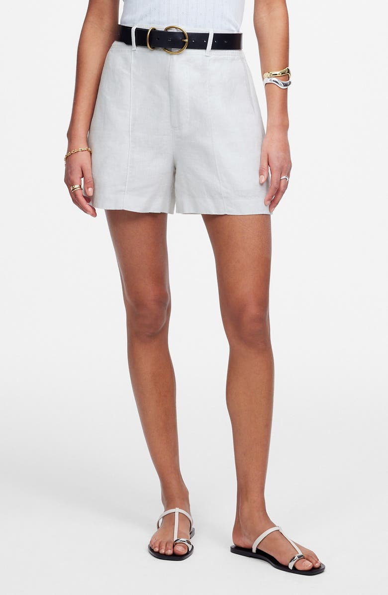 Pintuck Linen Shorts