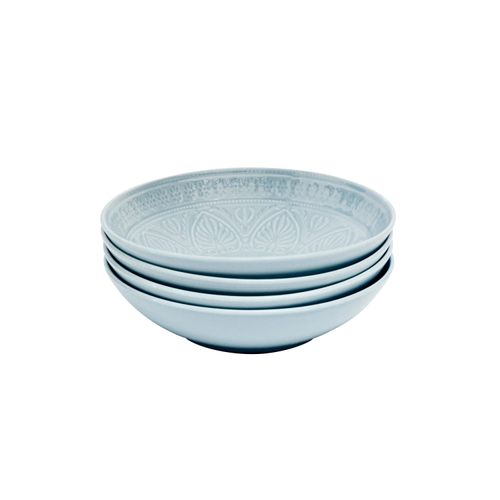 Embossed Pasta Bowl Sky Blue  Set of 4 
