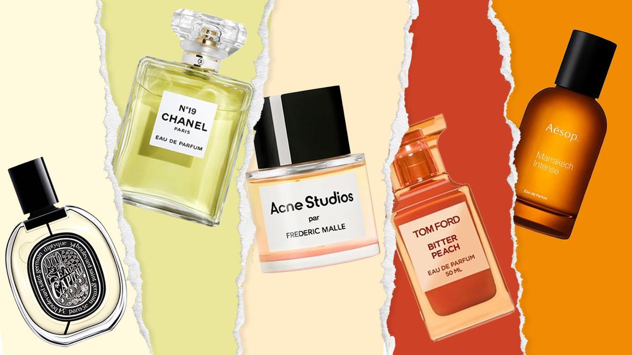 Underrated perfumes, including Diptyque Eau Capitale, Chanel No19, Acne Studios par Frederic Malle, Tom Ford Bitter Peach and Aesop Marrakech