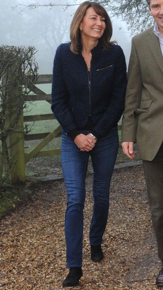 Carole Middleton wears skinny jeans as she walks outside her home in 2010