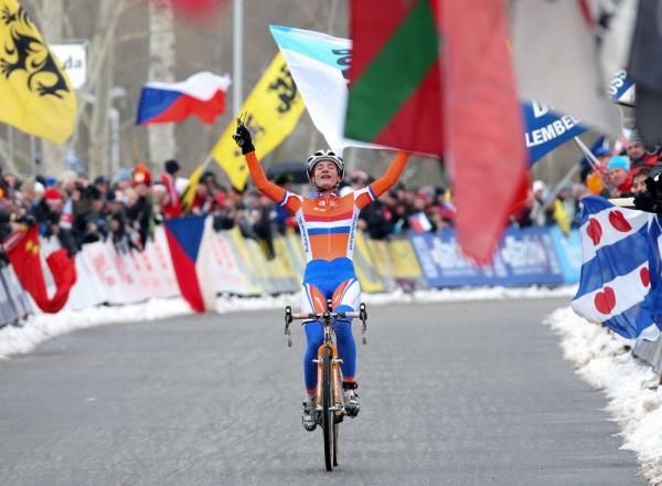 Marianne Vos (Netherlands) claims her third World Cyclo-cross title in Tabor, Czech Republic