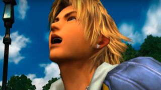 Tidus laughing loudly in Final Fantasy X