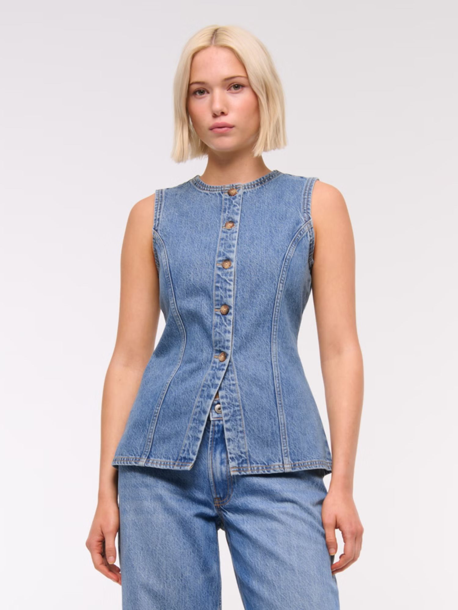 Abercrombie &amp;amp; Fitch Denim Vest