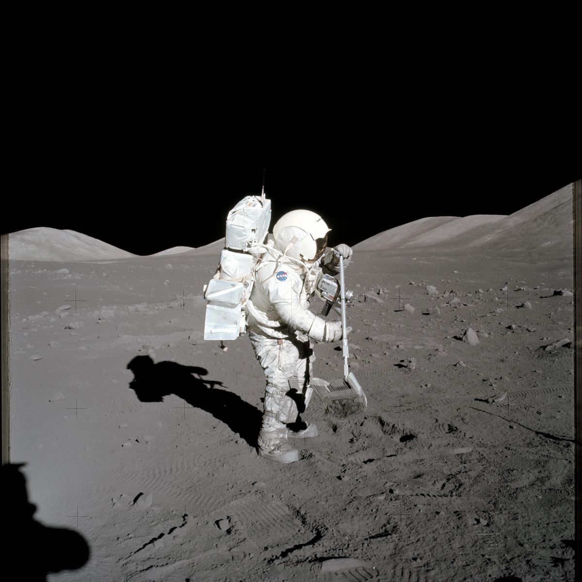 NASA astronaut Harrison Schmitt collected the moon dust later used in this sample as part of the Apollo 17 mission in 1972.