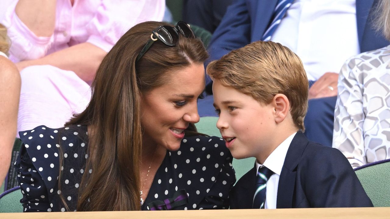 The Princess of Wales and Prince George attend the Men&#039;s Singles Final at All England Lawn Tennis and Croquet Club in 2022