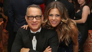 LOS ANGELES, CA - JANUARY 12: Actors Tom Hanks (L) and Rita Wilson attend HBO's Post 2014 Golden Globe Awards Party at Circa 55 Restaurant on January 12, 2014 in Los Angeles, California. (Photo by Mike Windle/Getty Images)