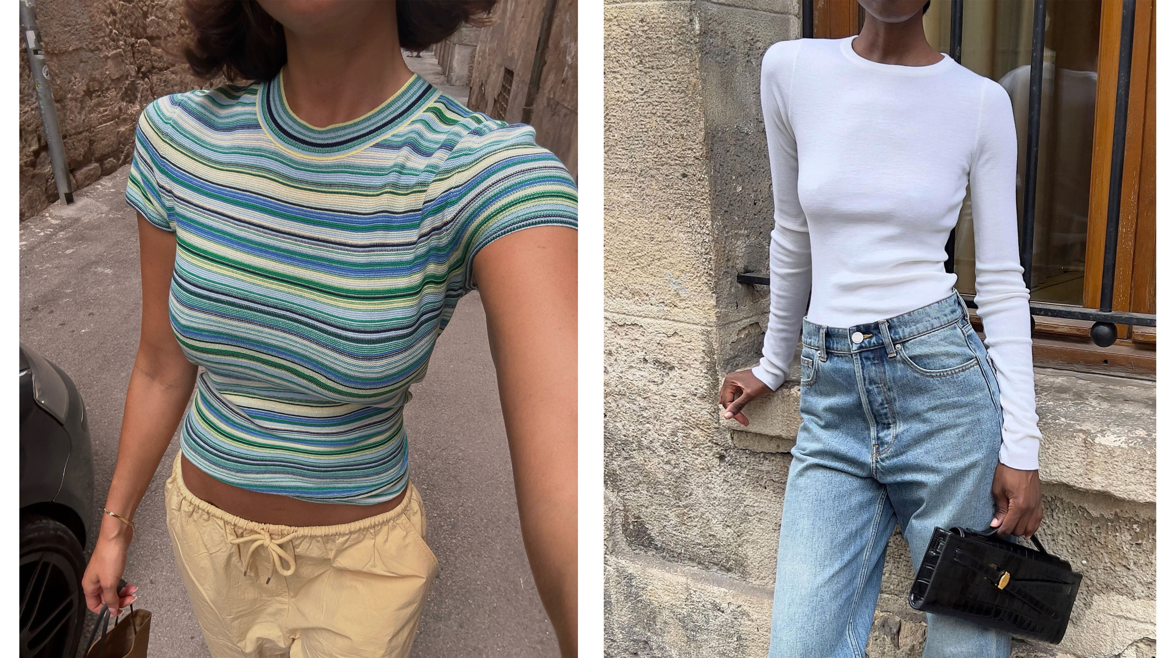 Women in chic summer outfits.