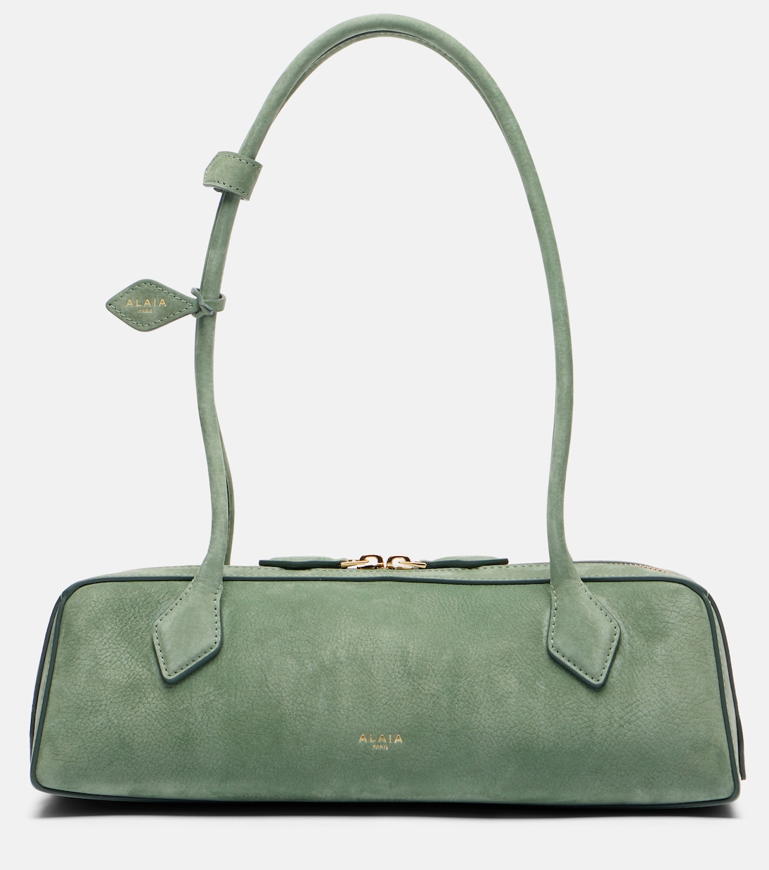 Le Teckel Medium Suede Shoulder Bag in Green - Alaia