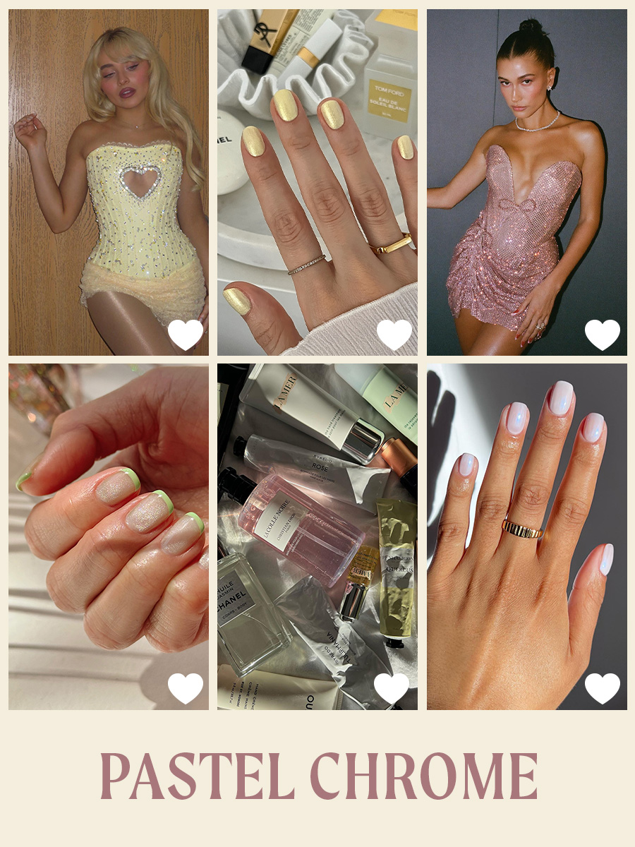 Unhas Pastel Chrome