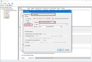 Advanced task trigger date settings
