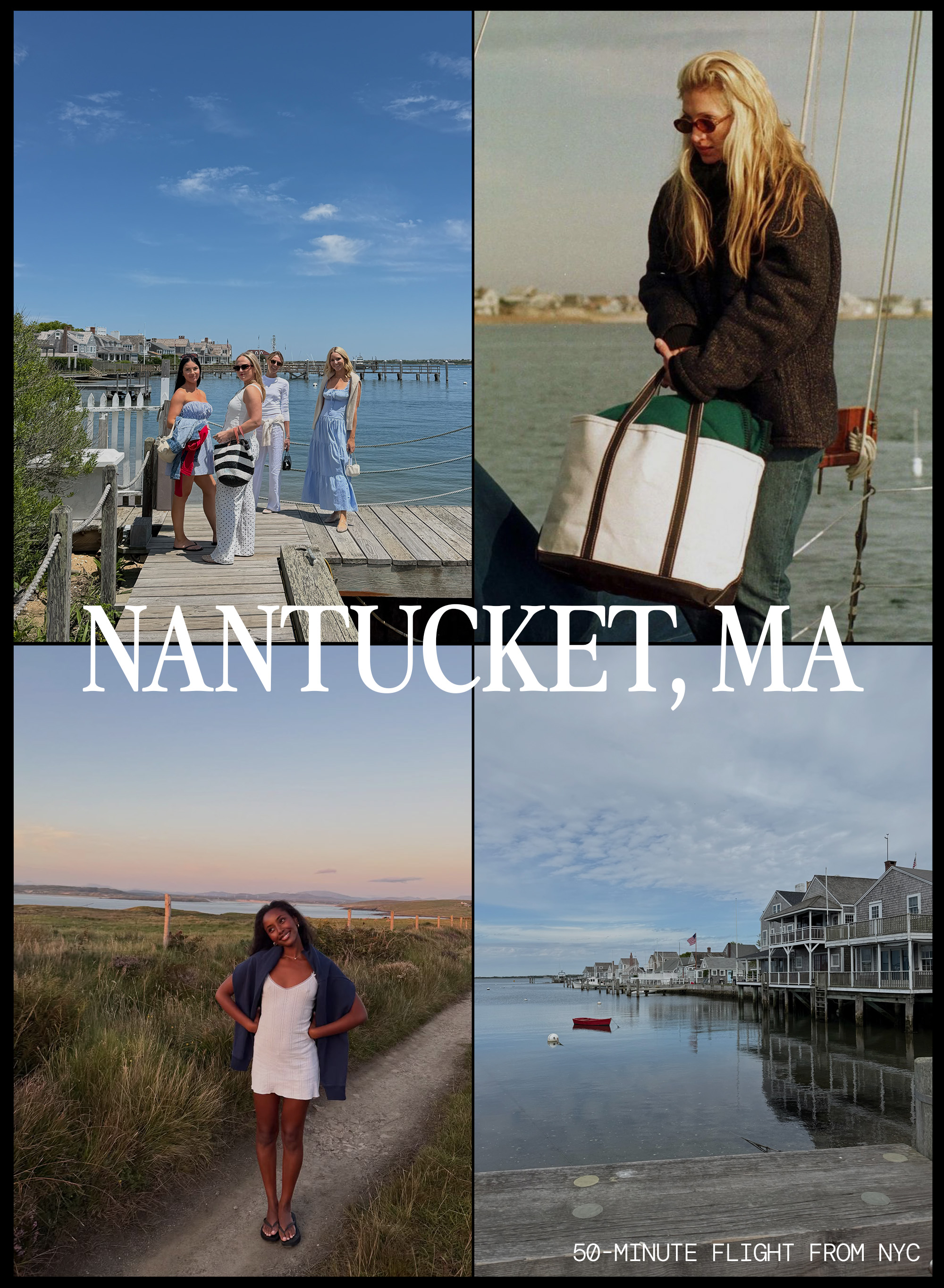 a collage of influencer and hotel imagery featuring the stylish weekend trips from NYC and L.A.