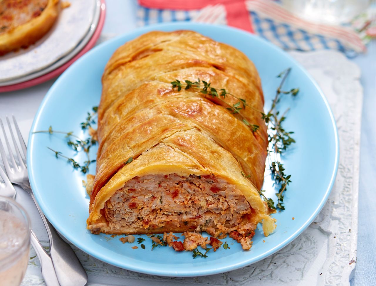 Pork and chorizo plait