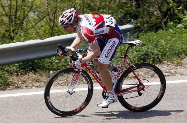 Pavel Brutt (Katusha) in action during stage two.