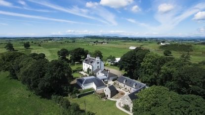 Aerial view of the House of Cragie in Ayrshire