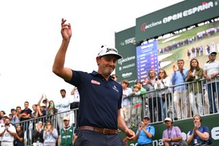 Alfredo Garcia-Heredia waves to the crowd at the Open de Espana