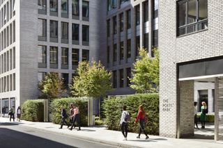 view of the open square at 80 Charlotte Street by Make and Derwent