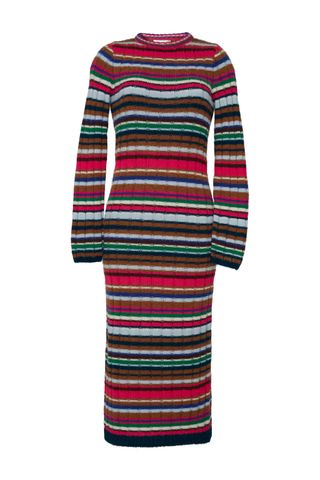 Eleven Six Caroline Stripe Long Sleeve Alpaca Blend Sweater Dress