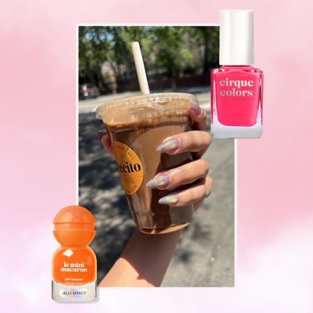 summer 2026 nail colors cotton candy background