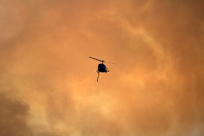 Helicopters respond to 2015 blaze in California. 