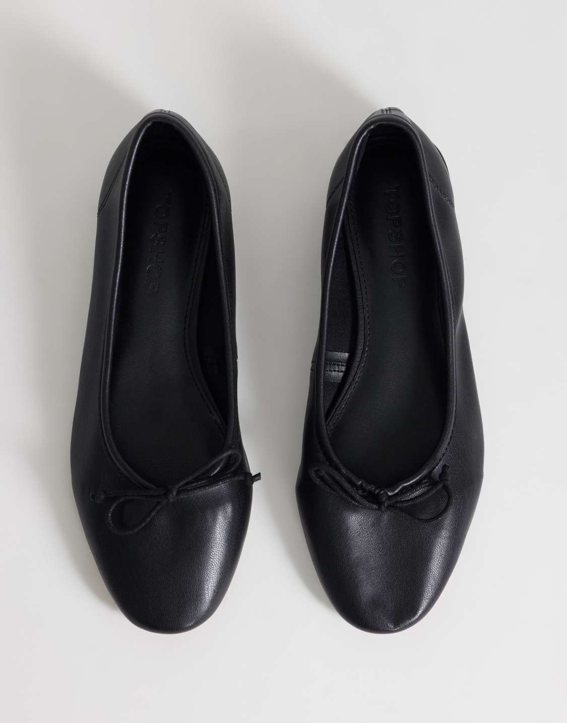 Topshop, Topshop Dottie Block Heel Ballet Flats in Black