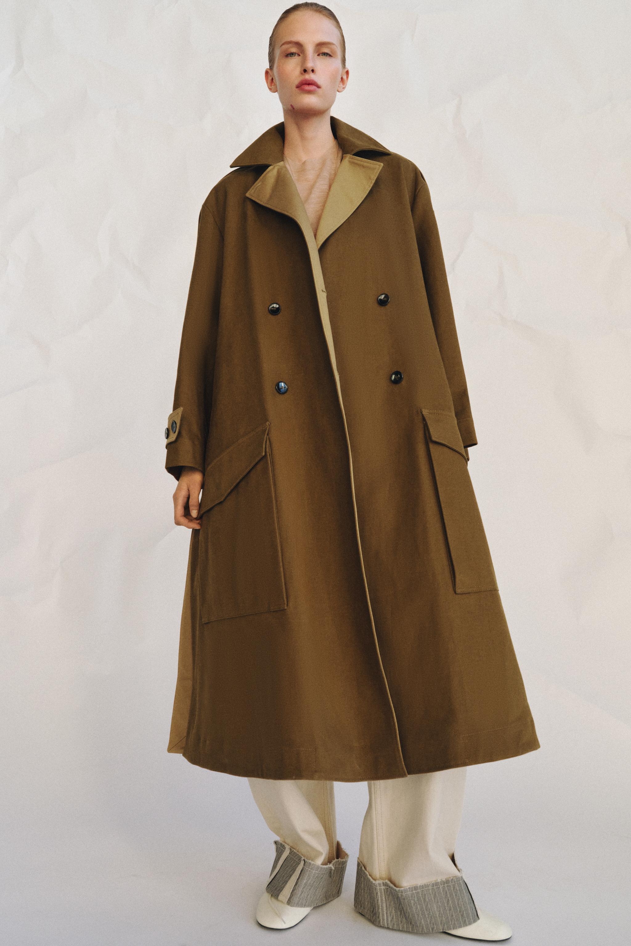 Zw Collection Combined Long Trench Coat