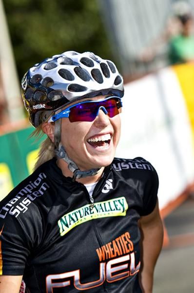 Shelley Evans (Peanut Butter &amp; Co TWENTY 12) having a good laugh before the women's race.