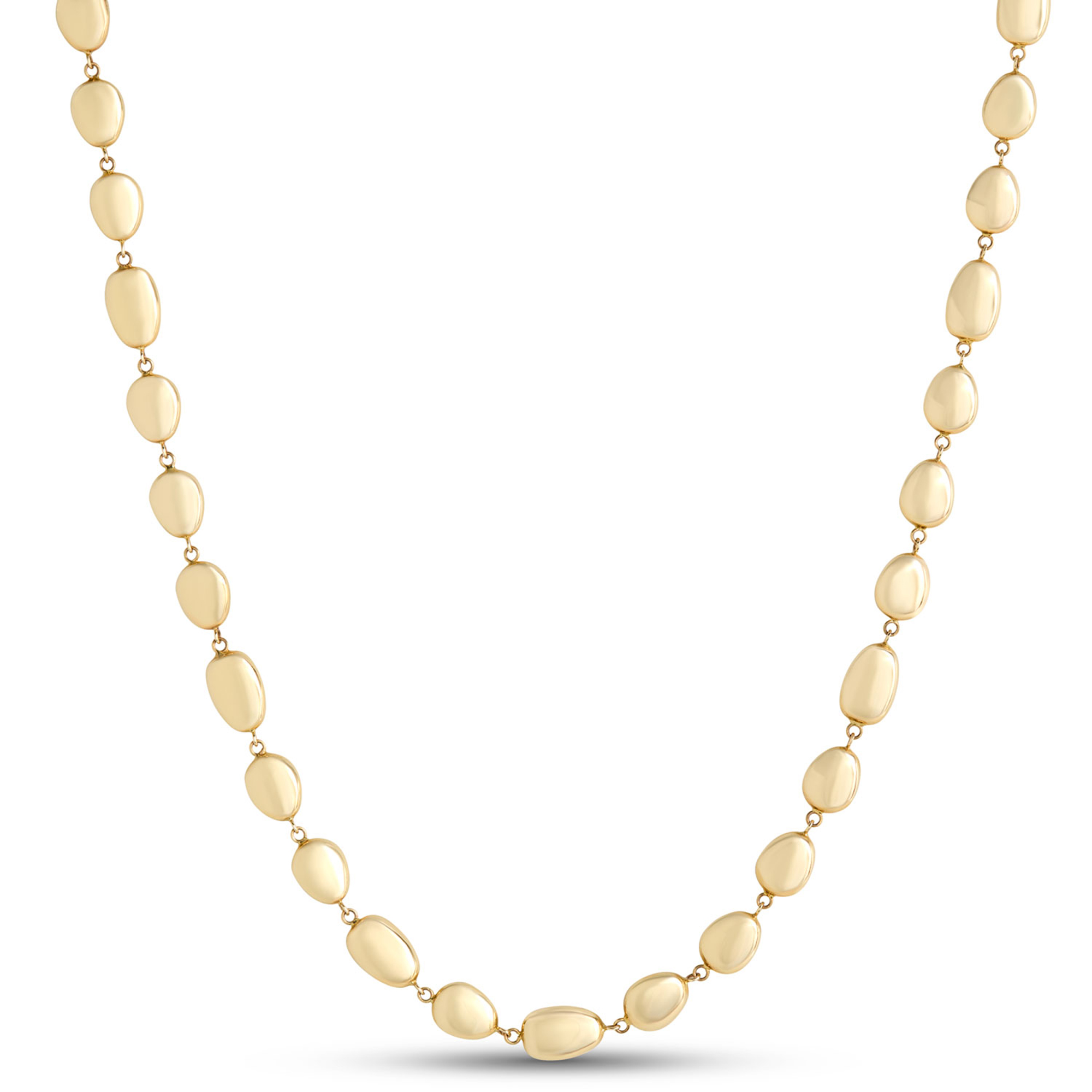 Toscano 18-Inch Organic Shaped Bead Necklace, 14k Yellow Gold