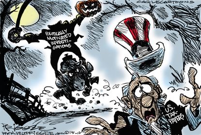 Editorial cartoon U.S. Taxpayers Halloween