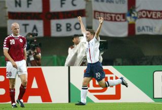 England v Denmark – Michael Owen (R)