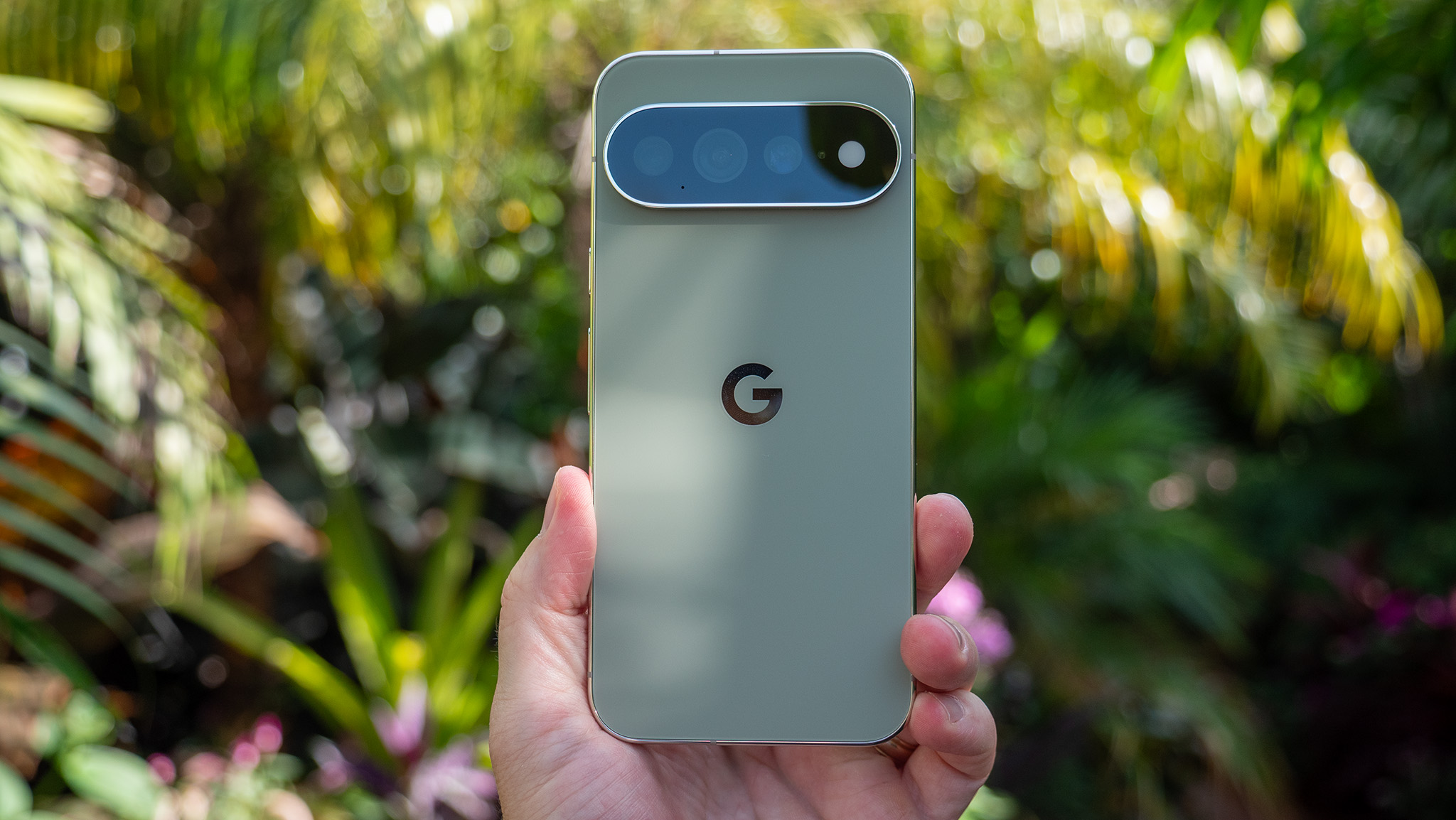 The back of the olive green Google Pixel 11 Pro XL