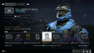 Halo Infinite season 1 heroes of reach battle pass level 37 reward scout helmet argon attachment