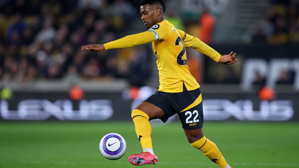 Nelson Semedo of Wolverhampton Wanderers on the ball during a Premier League match in March 2025