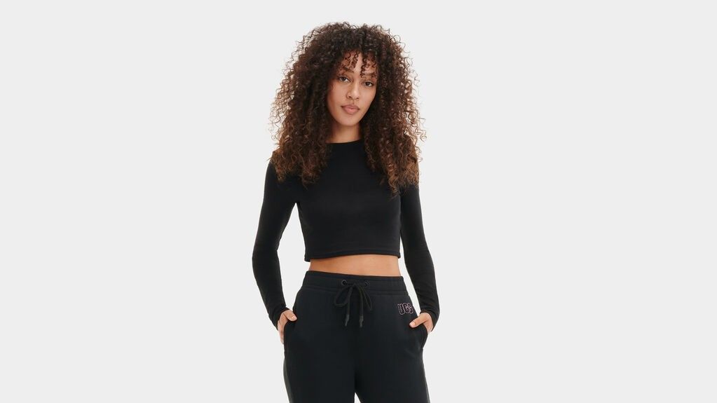 woman in black athleisure