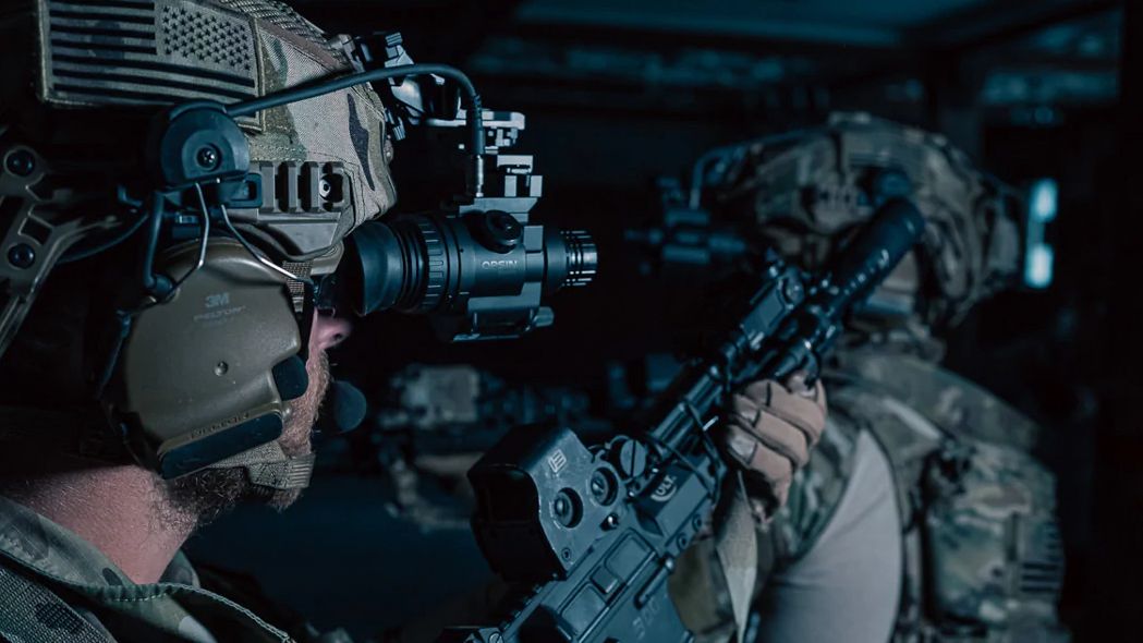 See in the dark in color this head-worn black ops night vision scope ...