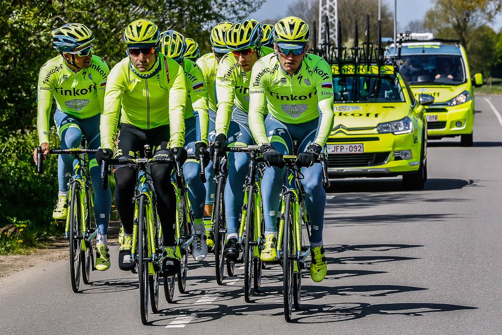 Tinkoff train in Holland on Wednesday.