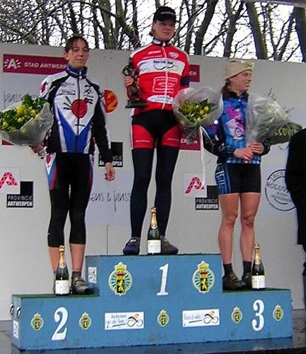 On the podium