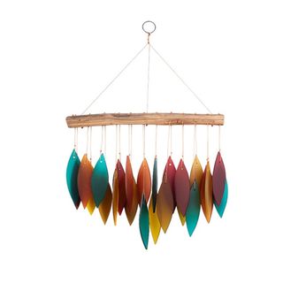 A colorful leaf wind chime