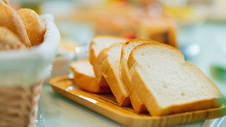 White bread slices stacked together