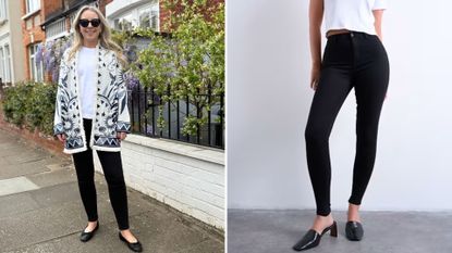 Two images of Topshop Jamie jeans