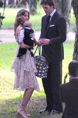 Gisele Bundchen, baby Benjamin and Tom Brady at the supermodel's sister's wedding
