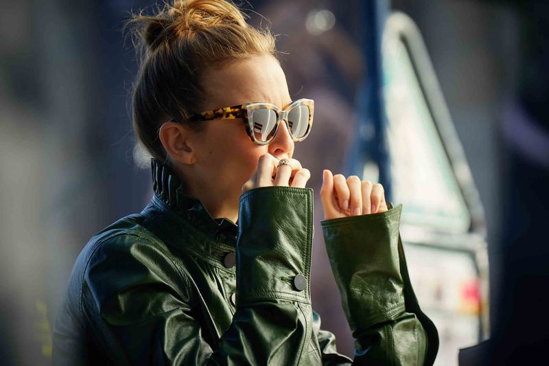 Eyewear, Glasses, Sunglasses, Cool, Human, Street fashion, Vision care, Jacket, Photography, Leather jacket,