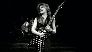 Randy Rhoads performs with Ozzy Osbourne in Chicago, Illinois on January 24, 1982