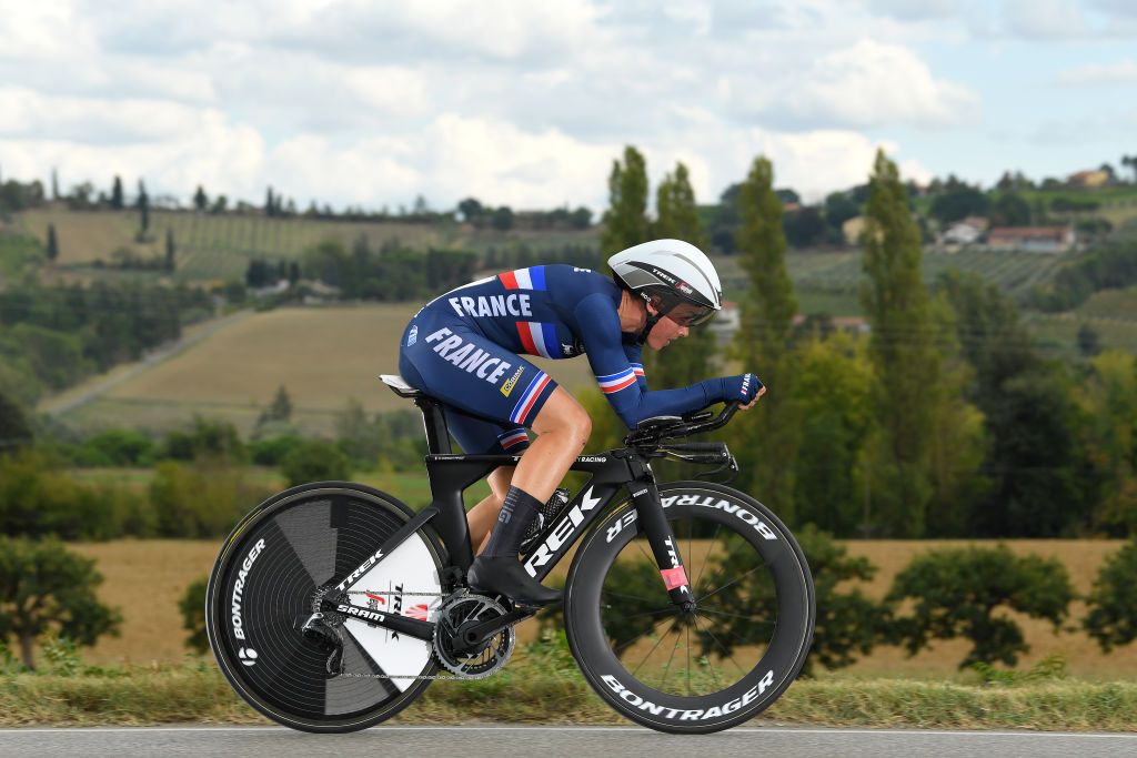 IMOLA ITALY SEPTEMBER 24 Audrey CordonRagot of France during the 93rd UCI Road World Championships 2020 Women Elite Individual Time Trial a 317km stage from Imola to Imola ITT ImolaEr2020 Imola2020 on September 24 2020 in Imola Italy Photo by Tim de WaeleGetty Images