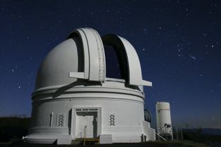 The Samuel Oschin Telescope dome, which housed the Palomar Transient Factory camera and is currently hosting its successor, the Zwicky Transient Facility.